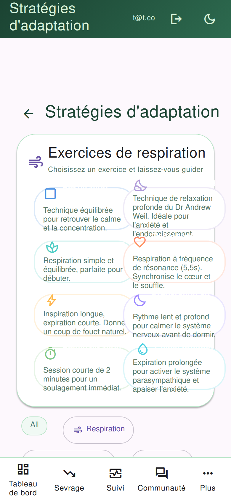 Exercices de respiration guidés
