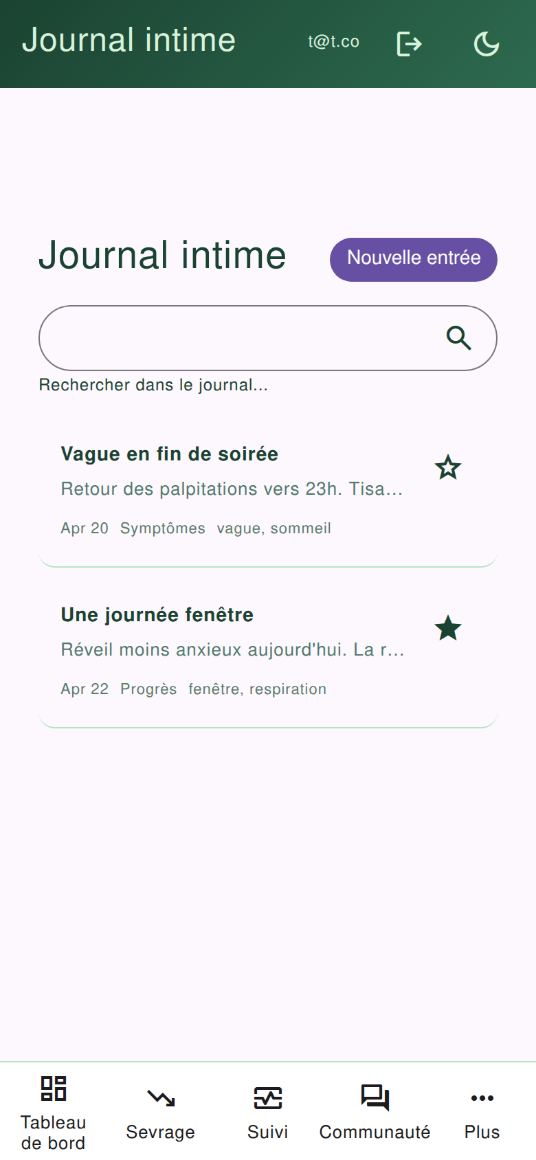 Journal intime avec templates